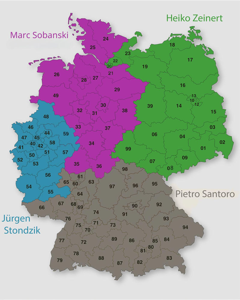 Rapid Floor Gebietskarte der Außendienstmitarbeiter