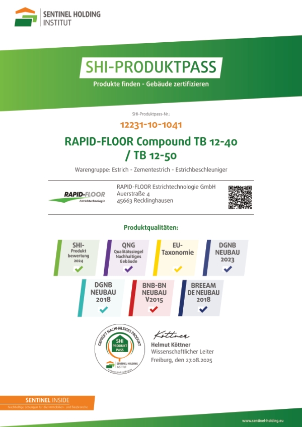 RAPID-FLOOR® Estrichtechnologie GmbH - SHI Produktpass RAPID_FLOOR Compound AB21