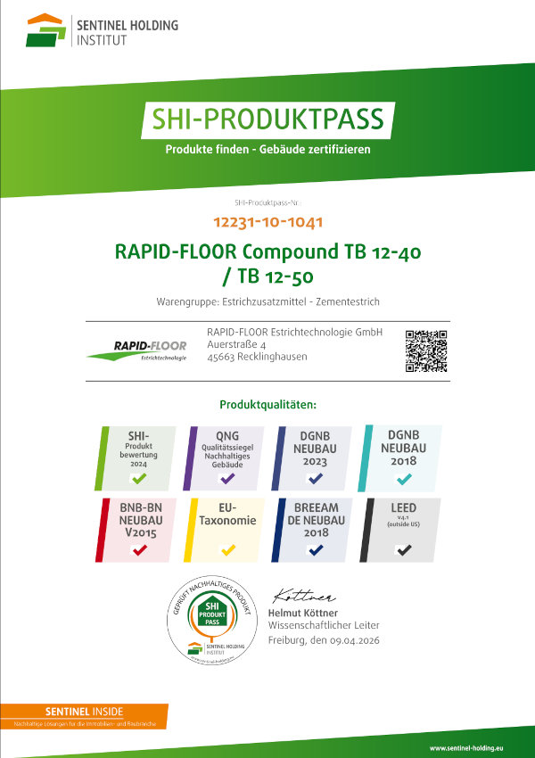 RAPID-FLOOR® Estrichtechnologie GmbH - SHI Produktpass RAPID_FLOOR Compound AB21